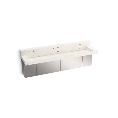 Kohler 90In Wall-Mount Trough Lavatory System With Backsplash In Arrow Root 81028-BSS-KCR